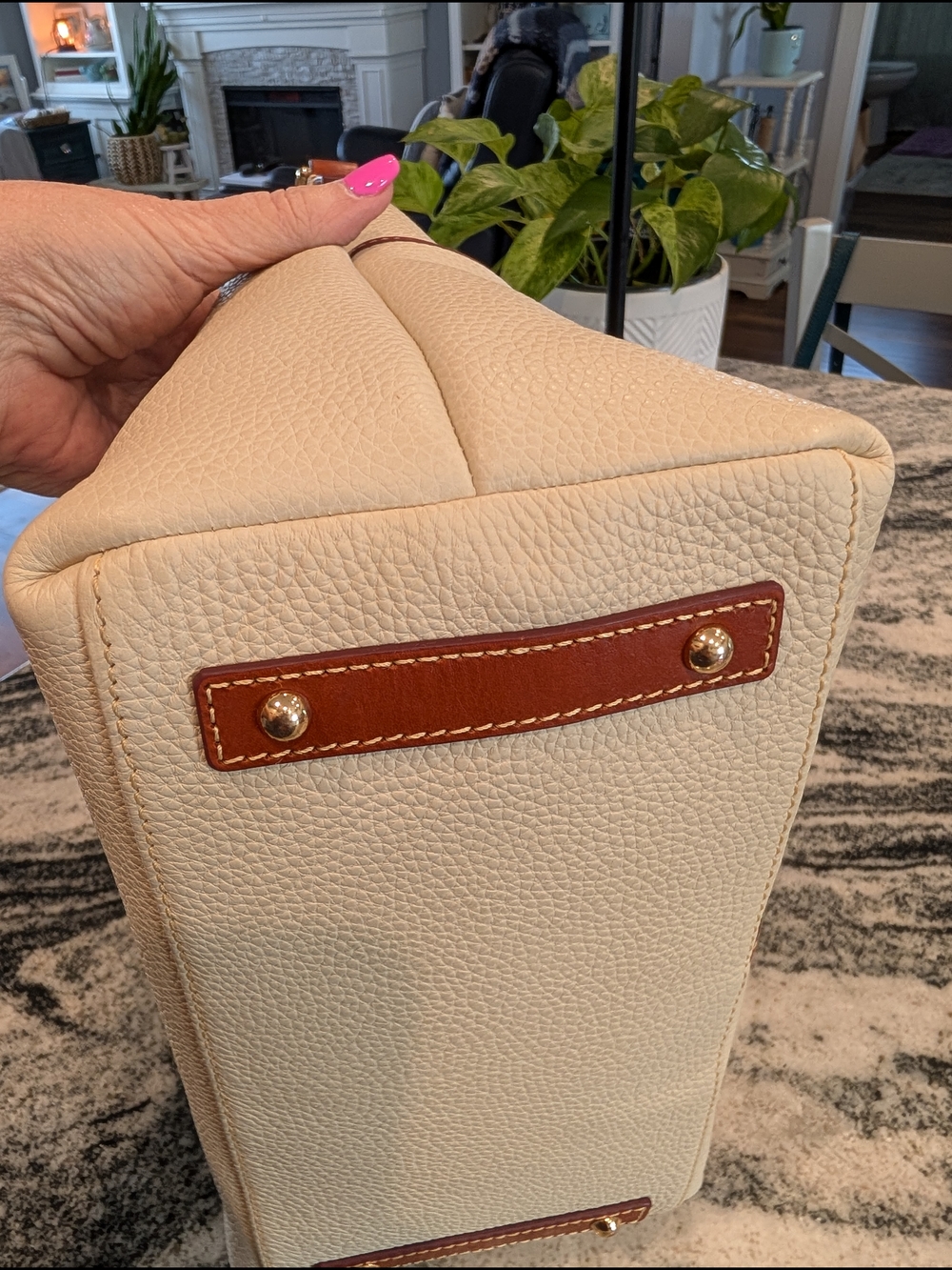 Dooney & Bourke Pebbled Leather Zip Hobo Bag w/Front Snap Pockets - Picture 12 of 16